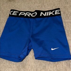 Nike Pro Blue Girls Athletic Shorts